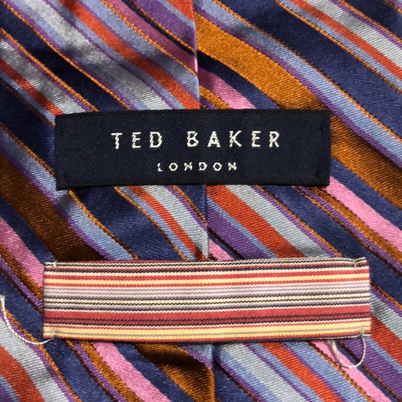 Ted Baker Striped Tie - Blue Multi - Picture 2 of 8